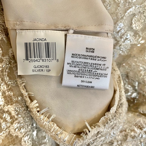 BCBG Maxszria Metallic Lace Sheath Dress Size 10P - Picture 2 of 6